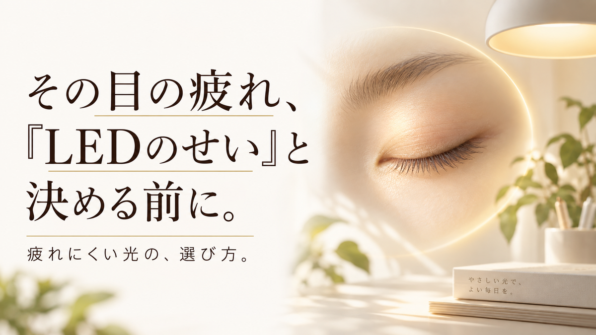 LED照明で目が疲れる3つの原因とは？疲れにくい光の選び方と対策